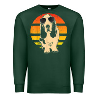 Sports Green retro basset hound t shirt men women kids gift t shirt Premium Sweatshirt - linhVisuals