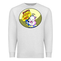 Oatmeal Heather bloaty pizza hog Premium Sweatshirt - linhVisuals