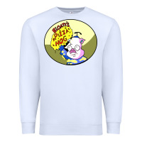 White bloaty pizza hog Premium Sweatshirt - linhVisuals