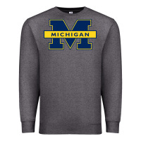 Charcoal Heather michigan Premium Sweatshirt - linhVisuals