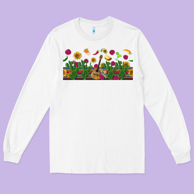 Mexican Sombrero Guitar Rose Cactus Libbey  Cup Long Sleeve Tee Designed By Bundleandbundleshop