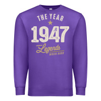 Purple The Year 1947 - 75th Birthday Vintage Classic Premium Sweatshirt - linhVisuals