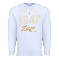 White The Year 1947 - 75th Birthday Vintage Classic Premium Sweatshirt - linhVisuals