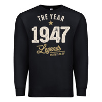 Black The Year 1947 - 75th Birthday Vintage Classic Premium Sweatshirt - linhVisuals