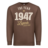 Chestnut The Year 1947 - 75th Birthday Vintage Classic Premium Sweatshirt - linhVisuals