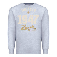 Heather Grey The Year 1947 - 75th Birthday Vintage Classic Premium Sweatshirt - linhVisuals