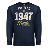 Navy The Year 1947 - 75th Birthday Vintage Classic Premium Sweatshirt - linhVisuals