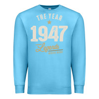 Ocean Blue The Year 1947 - 75th Birthday Vintage Classic Premium Sweatshirt - linhVisuals