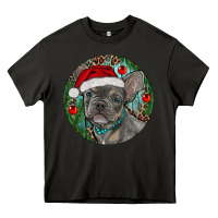 Asphalt Frenchie Christmas Heavy Core Tee - RanaPortraitStore