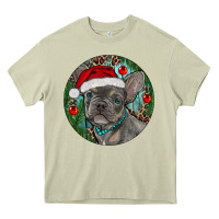 Mossy Frenchie Christmas Heavy Core Tee - RanaPortraitStore