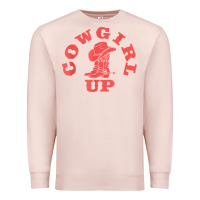 Pale Pink cowgirl up leopad hat boot rodeo western country southern t shirt Premium Sweatshirt - linhVisuals