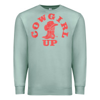 Seafoam cowgirl up leopad hat boot rodeo western country southern t shirt Premium Sweatshirt - linhVisuals