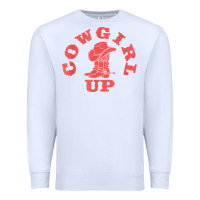 White cowgirl up leopad hat boot rodeo western country southern t shirt Premium Sweatshirt - linhVisuals