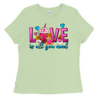 Matcha Love Is All You Need Valentines Day Frappe Coffee Ladies Tee - FaDigitalArtStudio