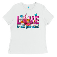 White Love Is All You Need Valentines Day Frappe Coffee Ladies Tee - FaDigitalArtStudio