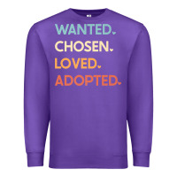 Purple adoption day announcement   wanted chosen loved adopted premium t shir Premium Sweatshirt - linhVisuals