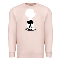 Pale Pink peanuts shadow silhouette Premium Sweatshirt - linhVisuals
