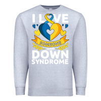 Heather Grey down syndrome awareness month special needs love Premium Sweatshirt - linhVisuals