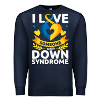 Navy down syndrome awareness month special needs love Premium Sweatshirt - linhVisuals