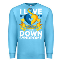 Ocean Blue down syndrome awareness month special needs love Premium Sweatshirt - linhVisuals