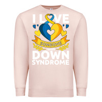 Pale Pink down syndrome awareness month special needs love Premium Sweatshirt - linhVisuals