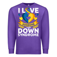Purple down syndrome awareness month special needs love Premium Sweatshirt - linhVisuals