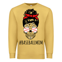 Antique Gold Baseball Mom Skull Premium Sweatshirt - linhVisuals