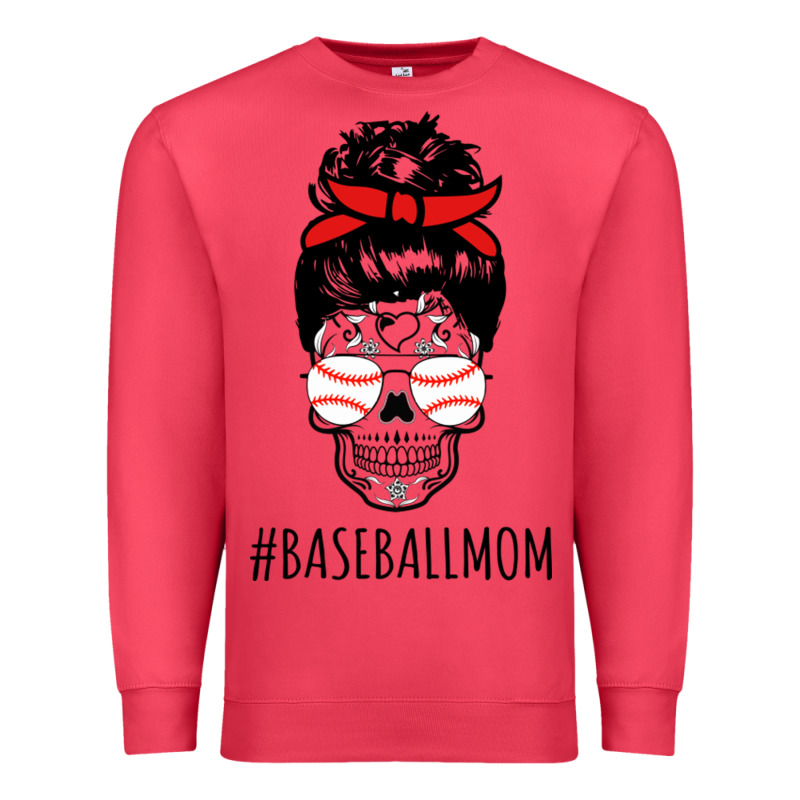 Baseball Mom Skull Premium Sweatshirt by linhVisuals | Teevron