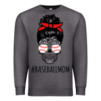 Charcoal Heather Baseball Mom Skull Premium Sweatshirt - linhVisuals