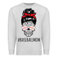 Dove Grey Baseball Mom Skull Premium Sweatshirt - linhVisuals