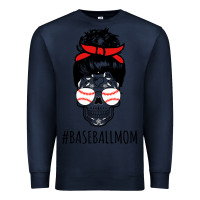 Navy Baseball Mom Skull Premium Sweatshirt - linhVisuals