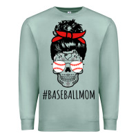 Seafoam Baseball Mom Skull Premium Sweatshirt - linhVisuals