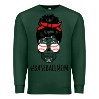 Sports Green Baseball Mom Skull Premium Sweatshirt - linhVisuals