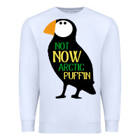White not now arctic puffin! ,  not now arctic puffin Premium Sweatshirt - linhVisuals