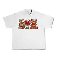 Lunar Rock Peace Love Reindeer Christmas Urban Heavy Tee - BundleAndBundleShop