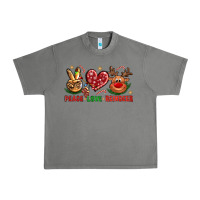 Tornado Peace Love Reindeer Christmas Urban Heavy Tee - BundleAndBundleShop