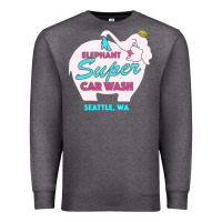 Charcoal Heather pink elephant car wash Premium Sweatshirt - linhVisuals