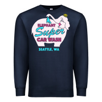 Navy pink elephant car wash Premium Sweatshirt - linhVisuals