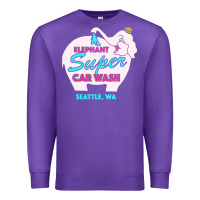 Purple pink elephant car wash Premium Sweatshirt - linhVisuals