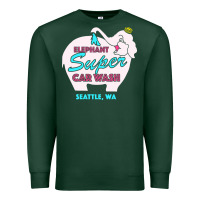 Sports Green pink elephant car wash Premium Sweatshirt - linhVisuals