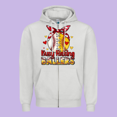 Busy Raising Ballers Zipper Hoodie Designed By Jahusdesignshop