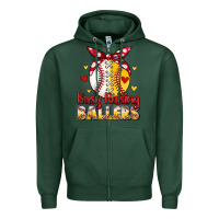 Sports Green busy raising ballers Zipper Hoodie - JahusDesignShop