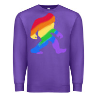 Purple bigfoot t  shirt rainbow bigfoot t  shirt Premium Sweatshirt - linhVisuals