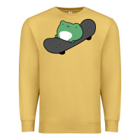 Antique Gold skateboarding frog Premium Sweatshirt - linhVisuals