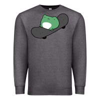 Charcoal Heather skateboarding frog Premium Sweatshirt - linhVisuals