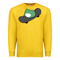 Lemon skateboarding frog Premium Sweatshirt - linhVisuals