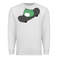 Oatmeal Heather skateboarding frog Premium Sweatshirt - linhVisuals