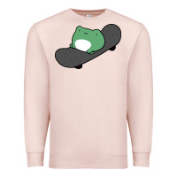 Pale Pink skateboarding frog Premium Sweatshirt - linhVisuals
