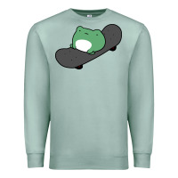 Seafoam skateboarding frog Premium Sweatshirt - linhVisuals