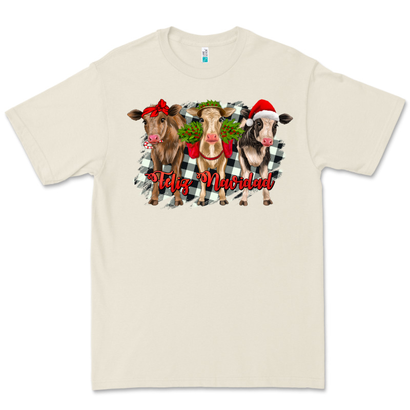 Feliz Navidad Heifers Front View Premium Tee by RanaPortraitStore | Teevron